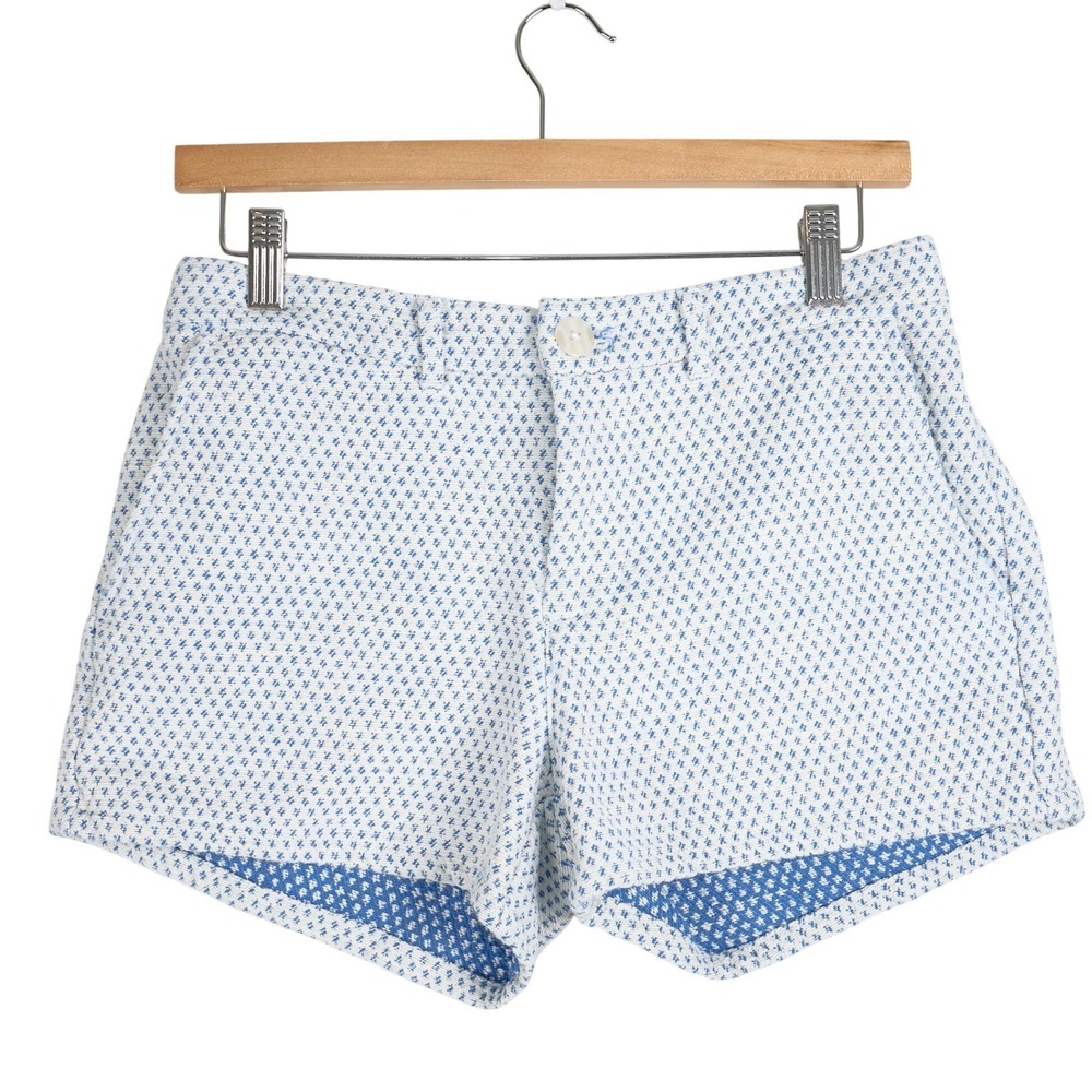 Chubbies Womens Blue White Geometric Textured Chino Shorts Size S Made in USA